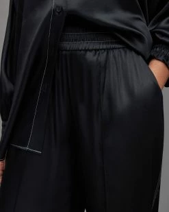 Flash Sale 💯 Charli Silk Blend Trousers Black ⌛ -Tailoring Sales WP009X 5 5