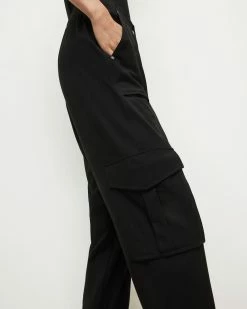 Flash Sale 🤩 Frieda High-Rise Jersey Cargo Trousers Black 😉 -Tailoring Sales WP021X 5 5 1