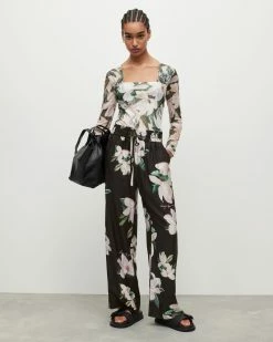 Buy 🎁 Tyler Alessandra Silk Blend Trousers Black ✨ -Tailoring Sales WP027Y 5 4 1