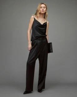 Discount 🛒 Norah High-Rise Relaxed Trousers Black ✔️ -Tailoring Sales WP036X 5 4