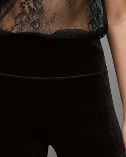 Cheap 🤩 Cora High-Rise Velvet Leggings Black ❤️ -Tailoring Sales WP064T 5 4 1