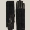Discount 🎁 Zoya Knit Cuff Leather Gloves Black 🎉 -Tailoring Sales WQ003P 5 1