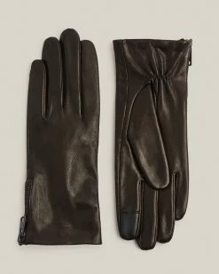 Hot Sale 🧨 Cleo Leather Gloves BLACK/MATTE BLACK 🧨