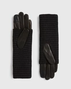 Buy ✔️ Stripe Cuff Leather Gloves Cinder Black 🌟