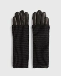 Buy ✔️ Stripe Cuff Leather Gloves Cinder Black 🌟 -Tailoring Sales WQ015R 4093 3