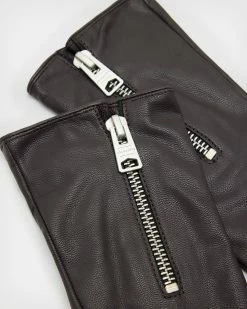 Best reviews of 🔔 Sara Zip Leather Gloves CORDOVAN/SILVER 👏 -Tailoring Sales WQ535X 7933 2