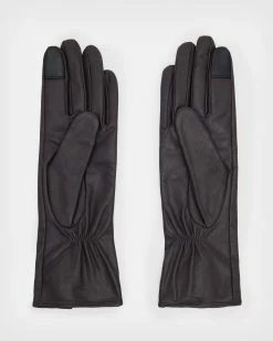 Best reviews of 🔔 Sara Zip Leather Gloves CORDOVAN/SILVER 👏 -Tailoring Sales WQ535X 7933 4