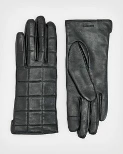 Cheap 🎁 Andra Leather Gloves Shiny Black 👏