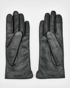 Cheap 🎁 Andra Leather Gloves Shiny Black 👏 -Tailoring Sales WQ550X 4587 4