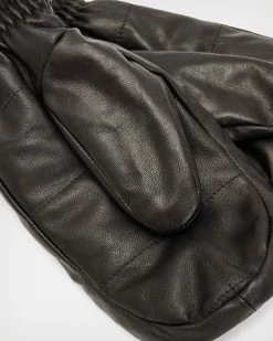 Coupon ✨ Andra Leather Puffer Mittens Black 😀 -Tailoring Sales WQ606X 5 3