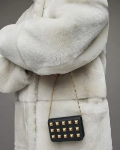 New 💯 Honore Studded Leather Cardholder BLACK/GOLD 😉 -Tailoring Sales WR543X 5108 4