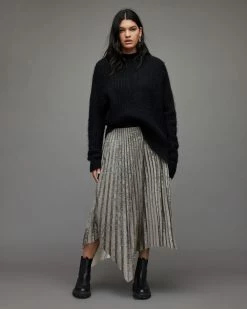 Best Sale 😍 Phia Snake Maxi 👗 Skirt Silver 🤩