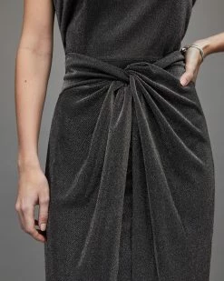 Budget 🎉 Sami Metallic 👗 Skirt Silver ⌛ -Tailoring Sales WS026X 34 4 1