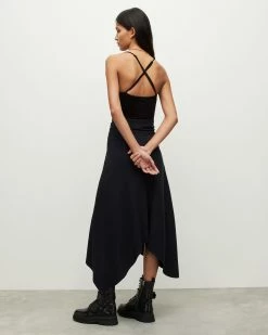 Wholesale 👏 Gia Asymmetrical Midi 👗 Skirt Black ✔️ -Tailoring Sales WS034Y 5 5 1