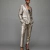 Best reviews of 🎉 Leigh Sequin Slim Trousers Silver 🛒 -Tailoring Sales WT029X 34 1 1