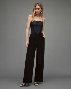 Outlet 👏 Adlai Corduroy Wide Leg Trousers Black 😀 -Tailoring Sales WT113V 5 3