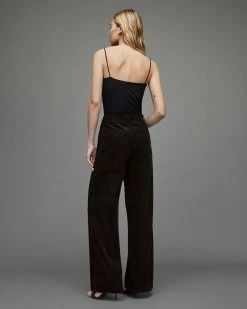 Outlet 👏 Adlai Corduroy Wide Leg Trousers Black 😀 -Tailoring Sales WT113V 5 6