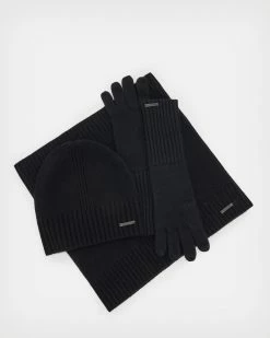 Buy 👏 Marcia Scarf, Gloves And Beanie Gift Set Black 💯