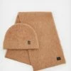 Best deal 🥰 Logan Brushed Beanie And Scarf Gift Set Basket Brown 🌟 -Tailoring Sales WV658X 7826 1