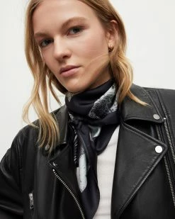 Discount ✨ Beverly Silk Square Scarf Grey ⭐