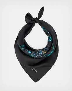 Wholesale 😍 Gloria Skull Silk Bandana Black/Blue ✔️