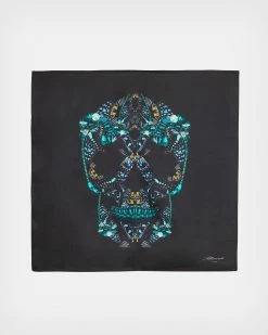 Wholesale 😍 Gloria Skull Silk Bandana Black/Blue ✔️ -Tailoring Sales WV682X 669 3