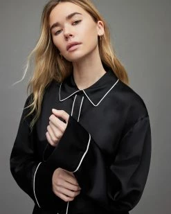 Best reviews of 🌟 Sofi Silk Blend Pyjama Top Black ❤️ -Tailoring Sales WX005V 5 3