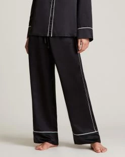 Flash Sale 👏 Sofi Silk Blend Pyjama Trousers Black 😍 -Tailoring Sales WX006V 5 3