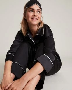 Flash Sale 👏 Sofi Silk Blend Pyjama Trousers Black 😍 -Tailoring Sales WX006V 5 4