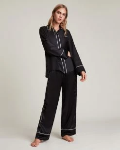 Flash Sale 👏 Sofi Silk Blend Pyjama Trousers Black 😍 -Tailoring Sales WX006V 5 5