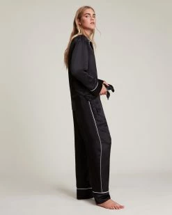 Flash Sale 👏 Sofi Silk Blend Pyjama Trousers Black 😍 -Tailoring Sales WX006V 5 6