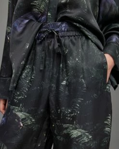 Top 10 ✨ Sofi Kim Silk Blend Pyjama Trousers Jungle Green 🔔 -Tailoring Sales WX017X 5406 3