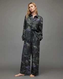 Top 10 ✨ Sofi Kim Silk Blend Pyjama Trousers Jungle Green 🔔 -Tailoring Sales WX017X 5406 4
