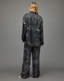 Top 10 ✨ Sofi Kim Silk Blend Pyjama Trousers Jungle Green 🔔 -Tailoring Sales WX017X 5406 5