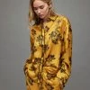 Discount 🥰 Sofi Lilly Silk Blend Pyjama 👚 Shirt Gold 🛒 -Tailoring Sales WX031X 79 1