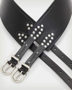 New 👍 Ariel Leather Belt Black 😉 -Tailoring Sales WZ010Y 5 3