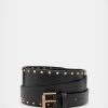 Outlet 🤩 Maxie Leather Studded Alcor Belt BLACK/WARM BRASS 💯