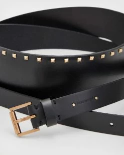 Outlet 🤩 Maxie Leather Studded Alcor Belt BLACK/WARM BRASS 💯 -Tailoring Sales WZ506X 6405 3